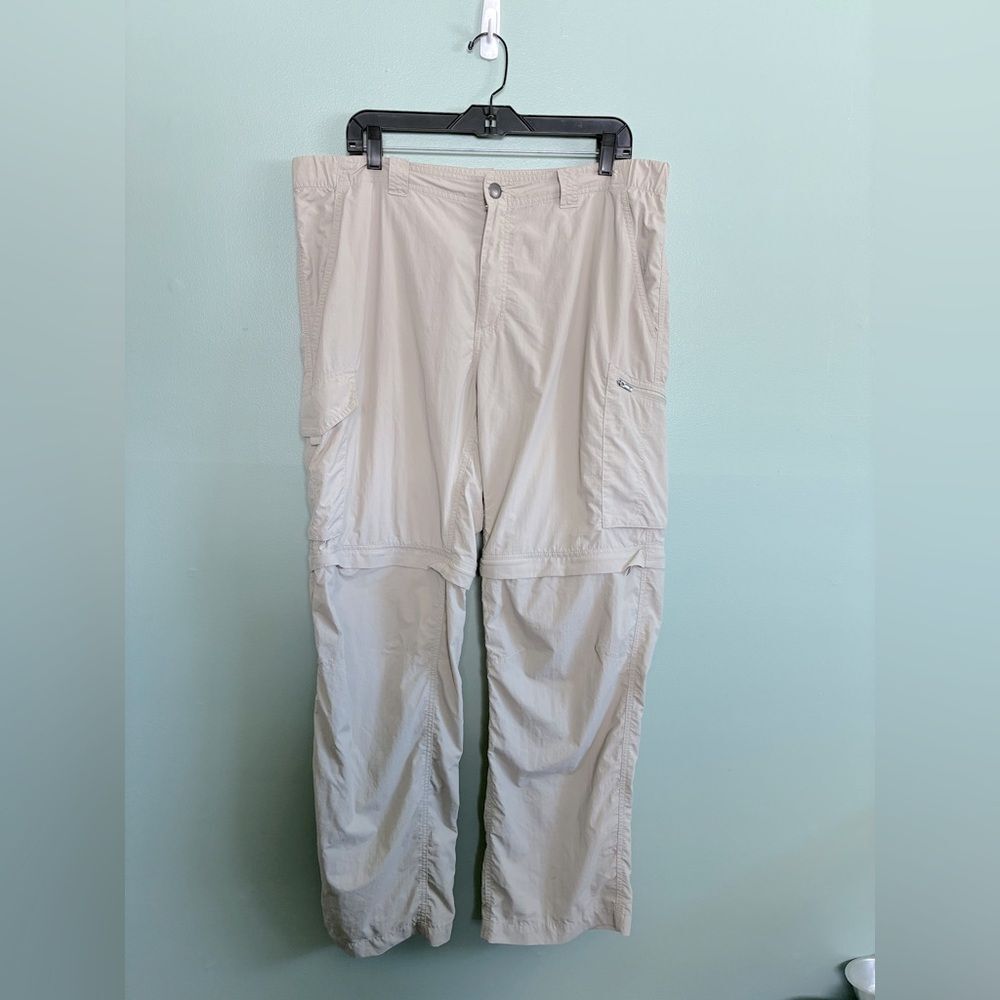 Columbia Cargo Pants Men's 38x30 Beige Convertible Hiking Trail Nylon Outdoors